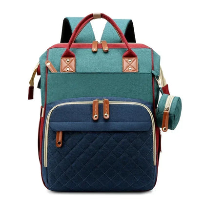 Mochila para mamá con cuna plegable