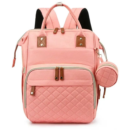 Mochila para mamá con cuna plegable
