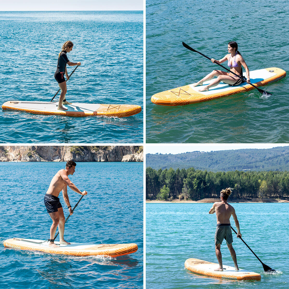 Tabla de Paddle Surf Hinchable 2 en 1 con Asiento y Accesorios Siros InnovaGoods 10'5" 320 cm