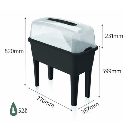 Huerto Urbano con invernadero de 52 litros en polipropileno 77 x 38 x 82 cm color pistacho