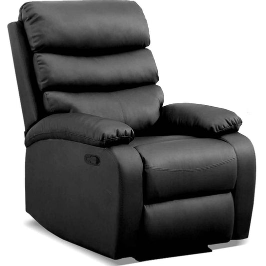 Sillón Relax Masaje Acolchado Reclinable Calor Lumbar Negro Gridinlux